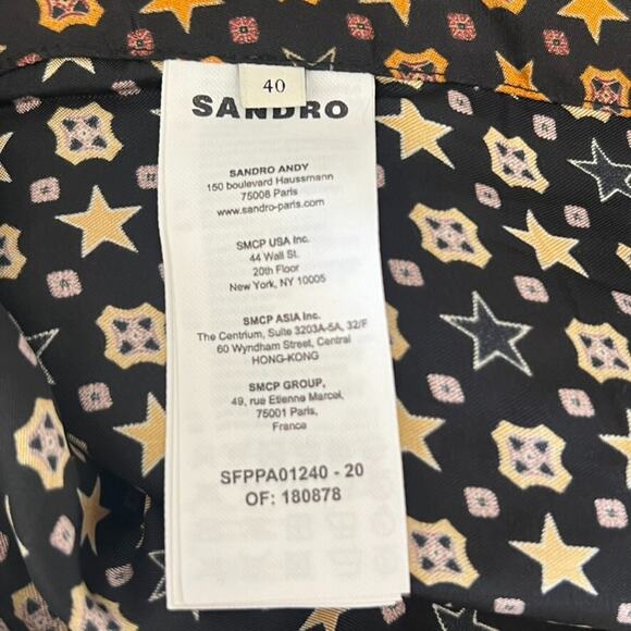 SANDRO Andy Women's  40(US 8) Trouser Pants Viscose Side Zipper Star Logo Print - Picture 6 of 9
